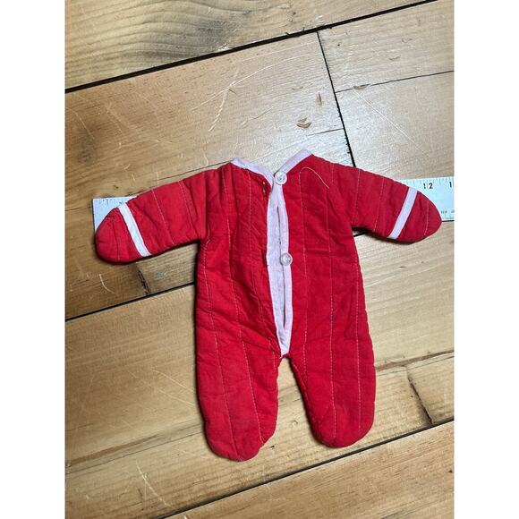 Vintage mix lot of 3 baby doll clothes. One piece. pants & red snow suit. - Picture 5 of 10
